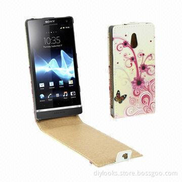 Fashion Pattern Vertical Flip Leather Case for Sony Xperia P/LT22i